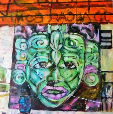 绘画 标题为“"Pachamama" Streeta…” 由Barbara Piatti, 原创艺术品, 油 安装在木质担架架上