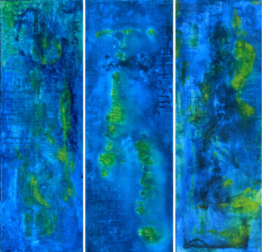 Schilderij getiteld "Undersea Triptych" door Barbara Tabachnick, Origineel Kunstwerk, Acryl