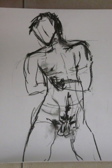 Dessin intitulée "homme debout" par Barbara Bernard, Œuvre d'art originale