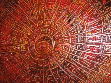 Schilderij getiteld "red sun" door Barbara Hughes, Origineel Kunstwerk