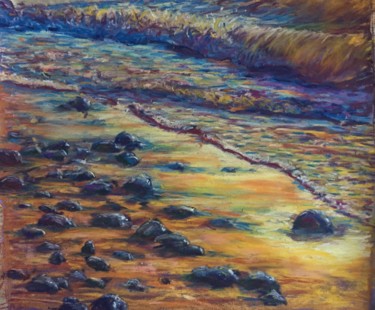 Картина под названием "Sunset at the Shore" - Barbara Labutis, Подлинное произведение искусства, Пастель