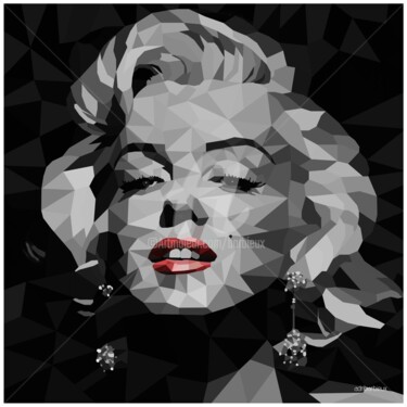 Arte digitale intitolato "Low Poly Marilyn.jpg" da Adri Barbieux, Opera d'arte originale, Lavoro digitale 2D