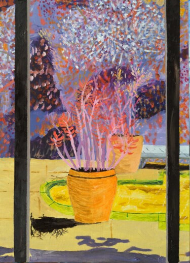 Malerei mit dem Titel "Jardin onirique" von Barbour, Original-Kunstwerk, Öl Auf Karton montiert