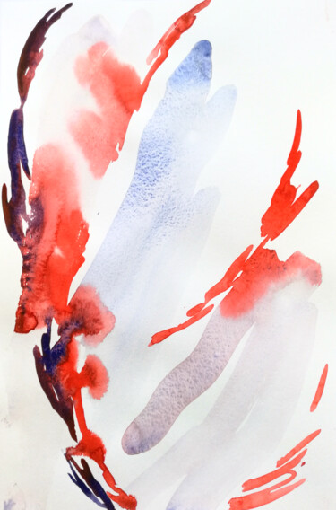 Painting titled "Red III" by Yuliya Bardun, Original Artwork, Watercolor