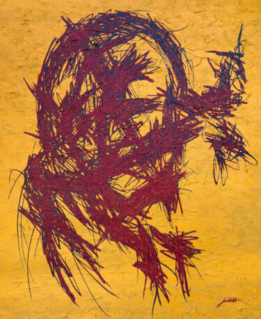 Картина под названием "Portrait of a Worker" - Ihar Barkhatkou, Подлинное произведение искусства, Масло Установлен на Деревя…