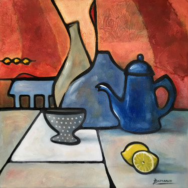 Peinture intitulée "Café citron" par René Barranco, Œuvre d'art originale, Huile