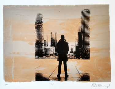 Incisioni, stampe intitolato "City" da Bart Van Zweeden, Opera d'arte originale, Serigrafia