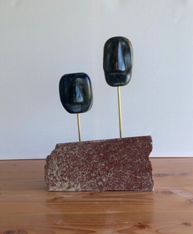 Escultura intitulada "Fratres" por Bas Van Dam, Obras de arte originais, Pedra