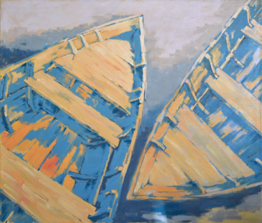 绘画 标题为“Two old boats” 由Rogin Viacheslav (Bashlyk), 原创艺术品, 油