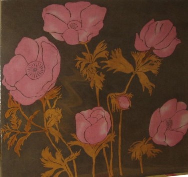 Malerei mit dem Titel "Pink Flowers" von Pavni, Original-Kunstwerk