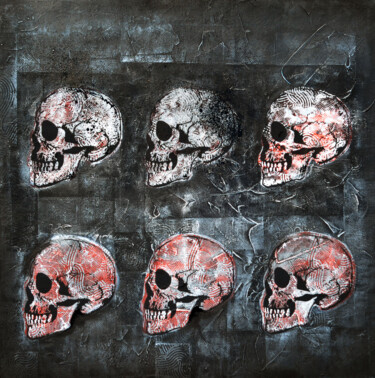 Schilderij getiteld "Memento mori" door Bayonas, Origineel Kunstwerk, Inkt