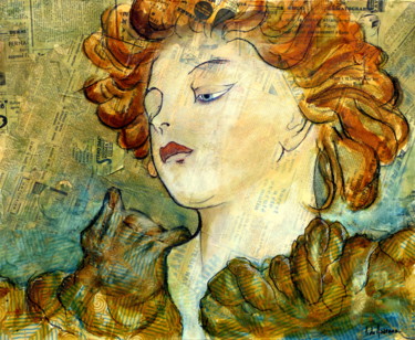 Collages intitolato "Muchaoïde 2" da Bernard Des Roseaux, Opera d'arte originale, Inchiostro