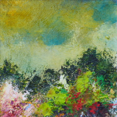 Painting titled "Paysage Imaginaire…" by Bernard Des Roseaux, Original Artwork, Oil Mounted on Wood Panel