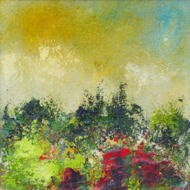 Painting titled "Paysage Imaginaire…" by Bernard Des Roseaux, Original Artwork, Oil Mounted on Wood Panel