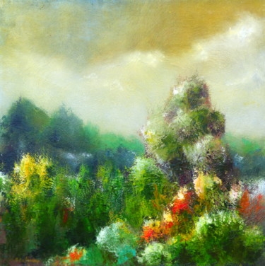 Painting titled "Paysage Imaginaire…" by Bernard Des Roseaux, Original Artwork, Oil