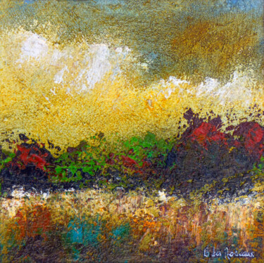 Painting titled "Paysage Imaginaire…" by Bernard Des Roseaux, Original Artwork, Oil Mounted on Wood Panel