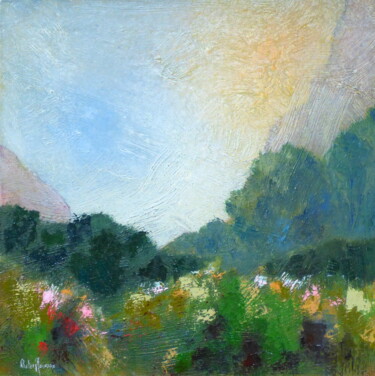 Painting titled "Paysage Imaginaire…" by Bernard Des Roseaux, Original Artwork, Oil Mounted on Wood Stretcher frame