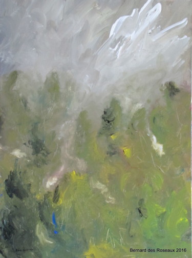 Schilderij getiteld "Tempête sur canopée…" door Bernard Des Roseaux, Origineel Kunstwerk, Acryl