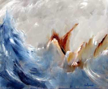 Pintura intitulada "Tempête sur l'océan" por Bernard Des Roseaux, Obras de arte originais, Acrílico