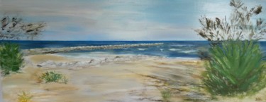 Peinture intitulée "la plage du Grand R…" par Benedicte De Crépy Dubarry, Œuvre d'art originale, Huile