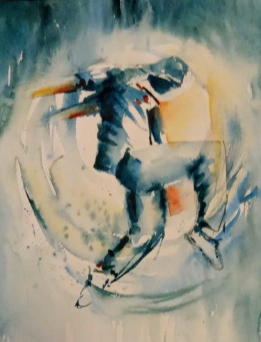 Pintura intitulada "le rappeur" por Bea Bouquet, Obras de arte originais, Aquarela