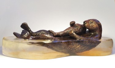 Sculpture intitulée "копал морская выдра" par Evgenii Komzev, Œuvre d'art originale, Résine