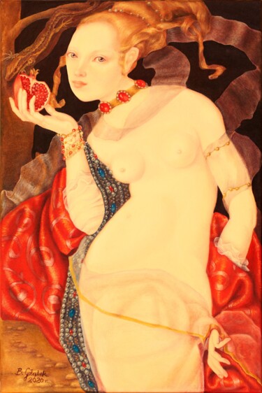 Pittura intitolato "Surowy apetyt" da Beata Gołąbek, Opera d'arte originale, Olio