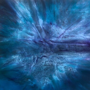 Ζωγραφική με τίτλο "nube  che taglia l'…" από Beata Kozak, Αυθεντικά έργα τέχνης, Χρωστικές ουσίες Τοποθετήθηκε στο Ξύλινο φ…