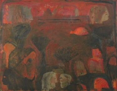 Painting titled "Desert conversation" by Beata Wehr, Original Artwork