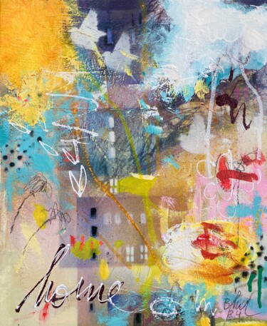 Картина под названием "Home No.2" - Beate Garding Schubert, Подлинное произведение искусства, Акрил Установлен на Деревянная…
