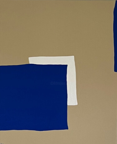 제목이 "Abstrait bleu klein"인 미술작품 Beatrice Bodasca로, 원작, 아크릴 나무 들것 프레임에 장착됨