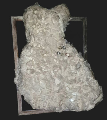 Textile Art με τίτλο "robe lumineuse" από Béatrice D, Αυθεντικά έργα τέχνης, Νήμα Τοποθετήθηκε στο Ξύλινο φορείο σκελετό