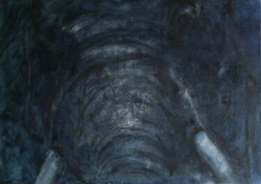 Картина под названием "élephant" - Béatrice Farge, Подлинное произведение искусства, Масло