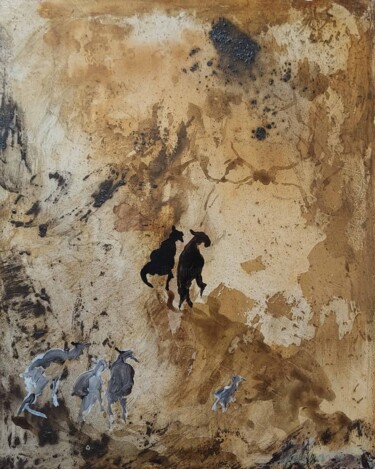 Картина под названием "Le chemin" - Beatrice Guibergia, Подлинное произведение искусства, Масло