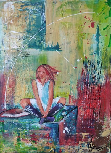 Картина под названием "cool" - Bea Madelenat, Подлинное произведение искусства, Акрил Установлен на Деревянная рама для носи…