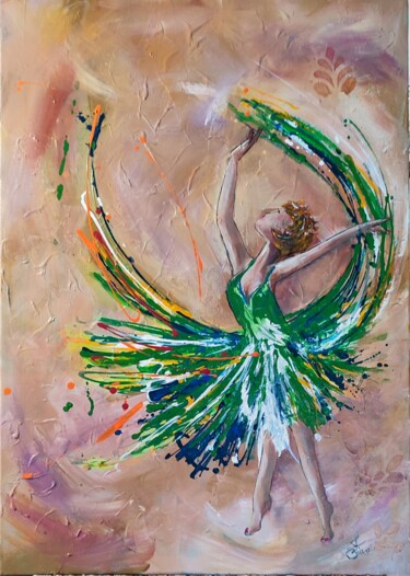 Картина под названием "En dansant" - Bea Madelenat, Подлинное произведение искусства, Акрил