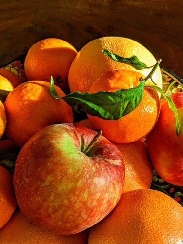 Fotografie getiteld "Pommes et oranges" door Béatrice Marie Penaud, Origineel Kunstwerk, Digitale fotografie