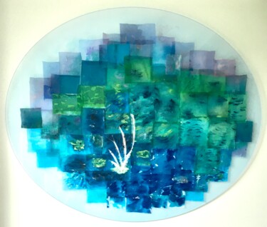 Textile Art titled "Variation" by Béatrice Marty, Original Artwork, Collages Mounted on Plexiglass