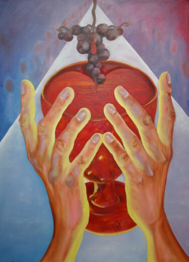 Ζωγραφική με τίτλο "This is my blood of…" από Béatrice Mitry, Αυθεντικά έργα τέχνης, Λάδι
