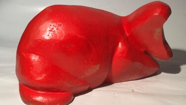 Sculpture intitulée "Red bull" par Terredediane, Œuvre d'art originale, Argile