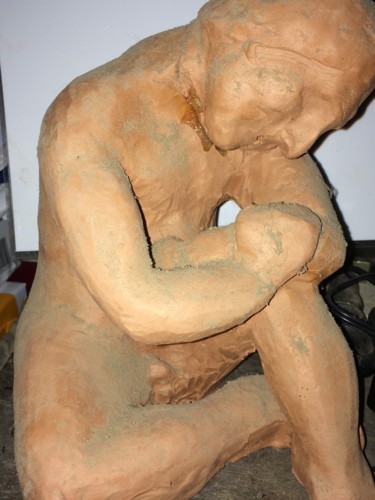 Escultura intitulada "femme-assise.jpg" por Terredediane, Obras de arte originais