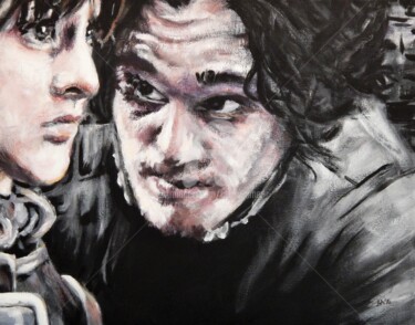 Ζωγραφική με τίτλο "Bran Stark and Jon…" από Becky Arner, Αυθεντικά έργα τέχνης, Ακρυλικό