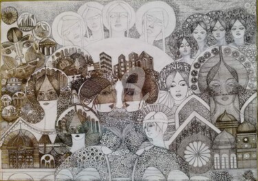 Σχέδιο με τίτλο "LA CROISEE DES TEMP…" από Bega, Αυθεντικά έργα τέχνης, Μελάνι
