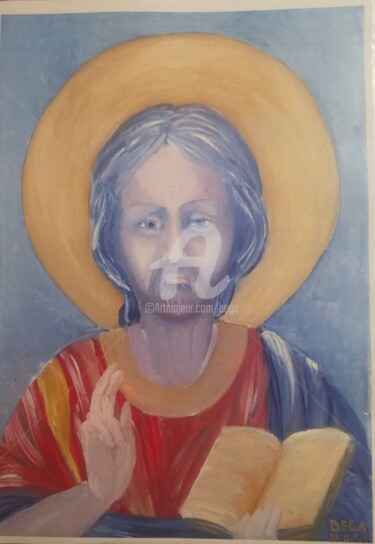 Painting titled "Jésus ©" by Bega, Original Artwork, Gouache