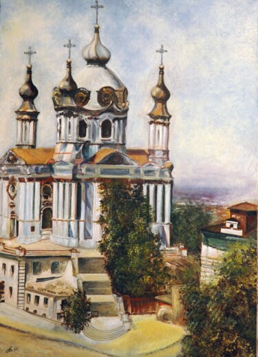 Peinture intitulée "Киев в Печерской ла…" par Beker, Œuvre d'art originale, Huile