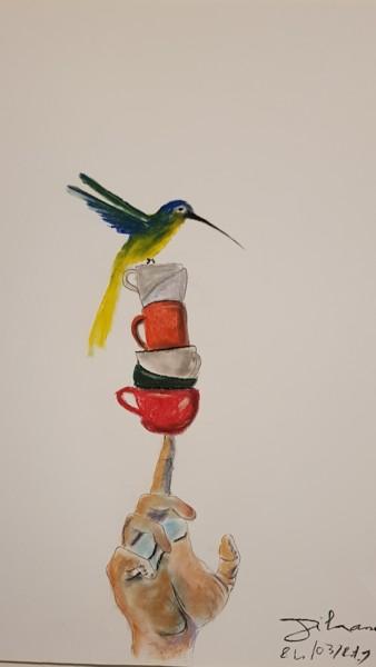 Dessin intitulée "Unbalanced balance.…" par Jihane Bekkaoui, Œuvre d'art originale, Aquarelle