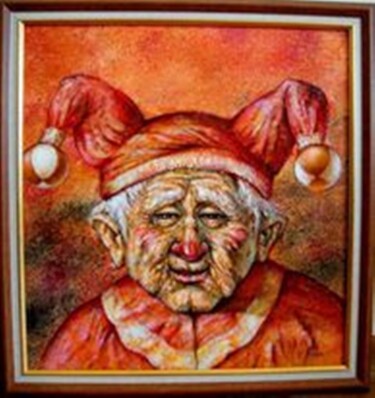 Картина под названием "Старый клоун / Old…" - Bela Lebedeva, Подлинное произведение искусства, Акрил