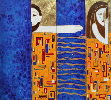 Malerei mit dem Titel "Threads of fate, co…" von Yulia Belasla, Original-Kunstwerk, Acryl