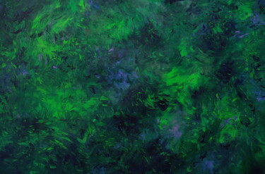 Painting titled "Green depth" by Yulia Belasla, Original Artwork, Acrylic