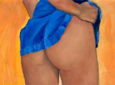 Peinture intitulée "Jupe Bleue" par Jean-Luc Bellini, Œuvre d'art originale, Huile